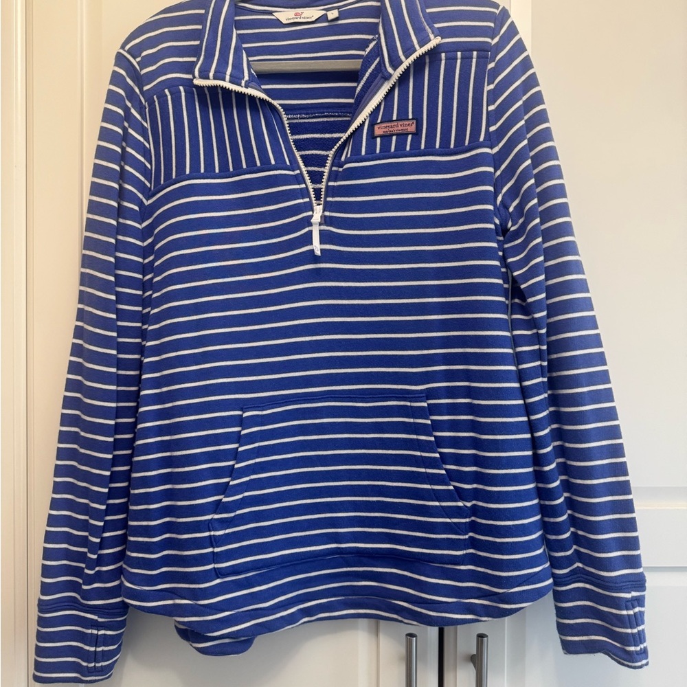 Vineyard Vines Royal Blue and White Striped Shep Shirt